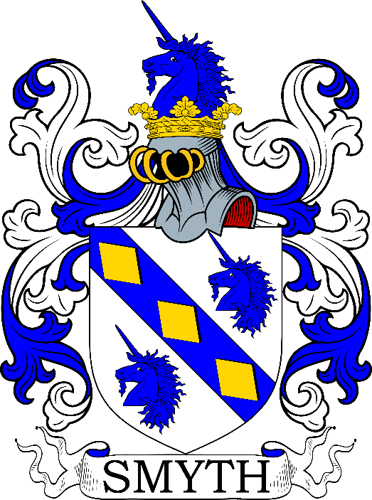 A blue and yellow shield with a unicorn and white text

Description automatically generated