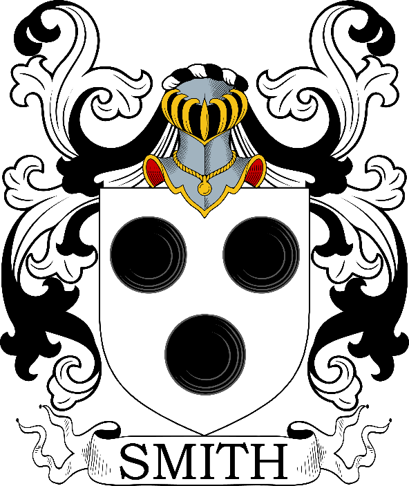 A black and white shield with a helmet and black circles

Description automatically generated