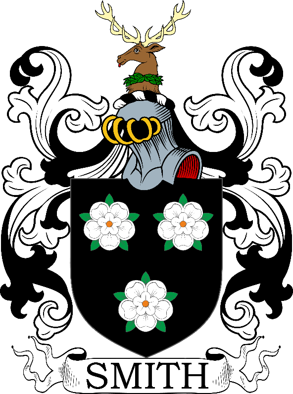 A black and white coat of arms with a deer on top

Description automatically generated