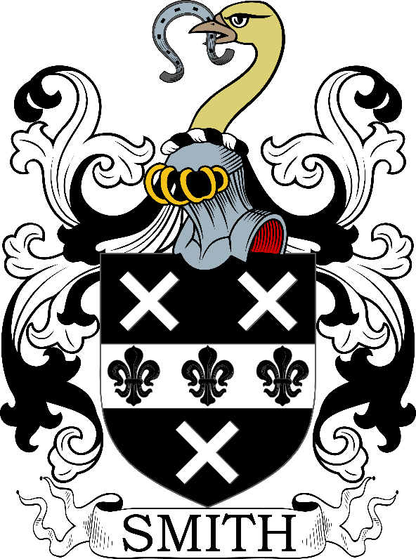 A black and white coat of arms with a black background

Description automatically generated