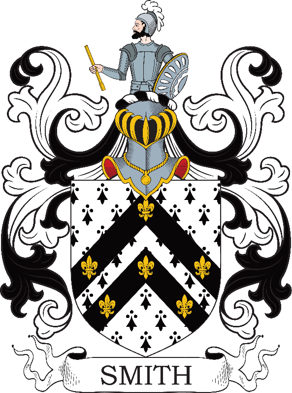 A black and white coat of arms with a knight on top

Description automatically generated