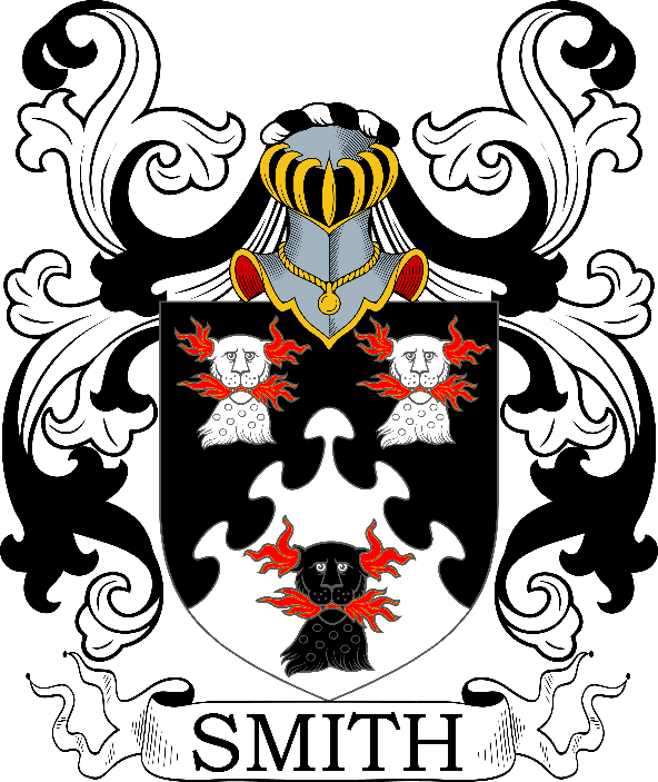 A black and white coat of arms with a helmet and a black and white design

Description automatically generated