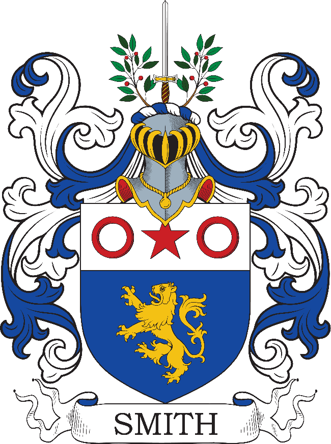 A blue and white coat of arms with a lion and a shield

Description automatically generated