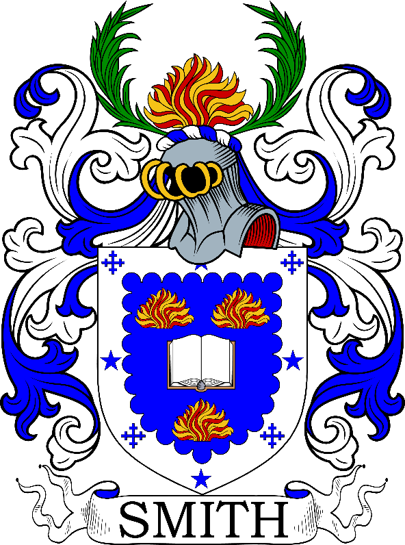 A blue and white coat of arms with a book and flames

Description automatically generated