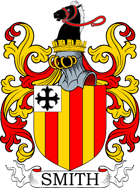 A red and yellow crest with a crown and a crown

Description automatically generated