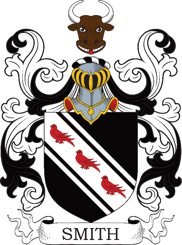 A black and white coat of arms with a brown face

Description automatically generated